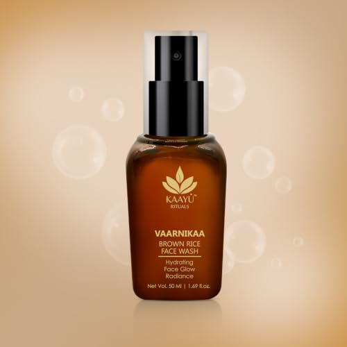 Image of Vaarnika Brown Rice Face Wash with Chamomile, Neem & Mulethi | Deep Cleansing Face Wash for Radiant Skin & Unclogged Pores | Hydrating, Paraben-Free Face Cleanser | All Skin Types, 50ml