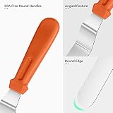 U-Taste Icing Spatula Set of 3: 18/0 Stainless Steel Cake Palette Knife, Angled Offset Spatula for Baking Cake Decorating Frosting, 15/20/25cm Metal Blade with 12cm PP Plastic Handle (Orange) - 6