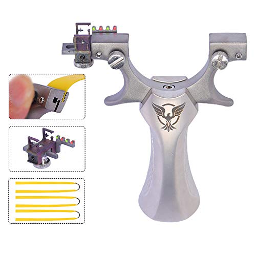 Hbg Sport Professional Powerful Hunting Slingshot Catapult Aiming Points Sling Shot With 3 Rubber Band,50 Steel Ammo #TOP2