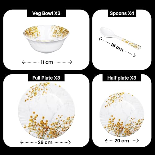 Image of Thermador Pack of 12 Melamin Dinner Set | Durable Dinner Plates | Versatile Use for Gatherings and Gifts | Ideal for Families and Entertainers | Includes 12 Plates | Orange and White | 12 Pack