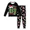 Kids 67 Meme Christmas Outfit Boys Girls Funny Two-Piece Clothing Set Long Sleeve Tops and Pants Set Black