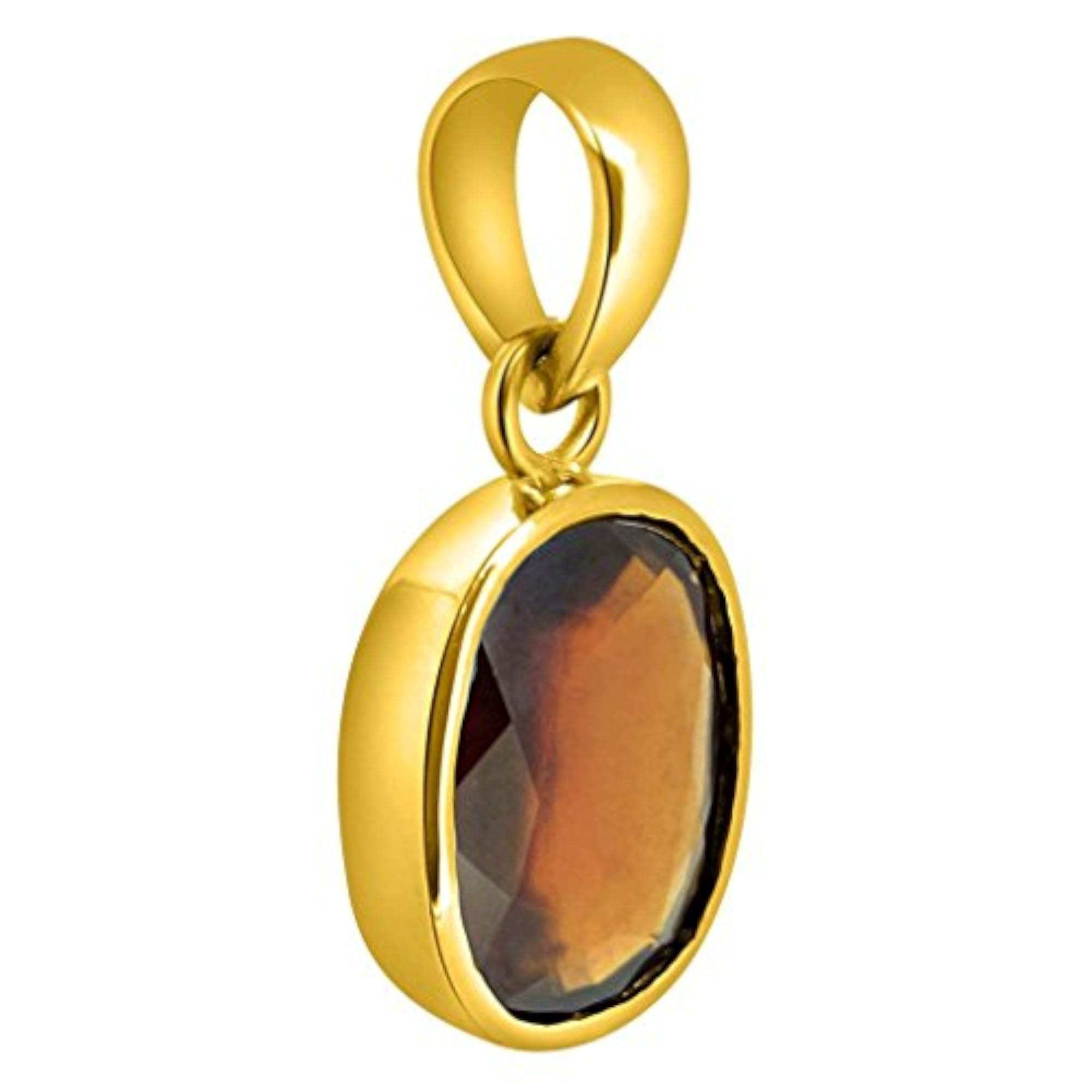 Hessonite Garnet Pendant with Panchdhatu, Unisex Design