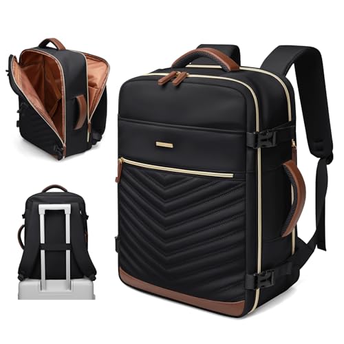GOLF QUALITY Mochila Portatil Mochila Mujer Mochila Ordenador Portatil 17.3 Pulgadas Mochila Portatil Mochila del Negocio Trabajo Diario Viaje Escolares, Mochila Viaje Cabina Casual Daypack Negro