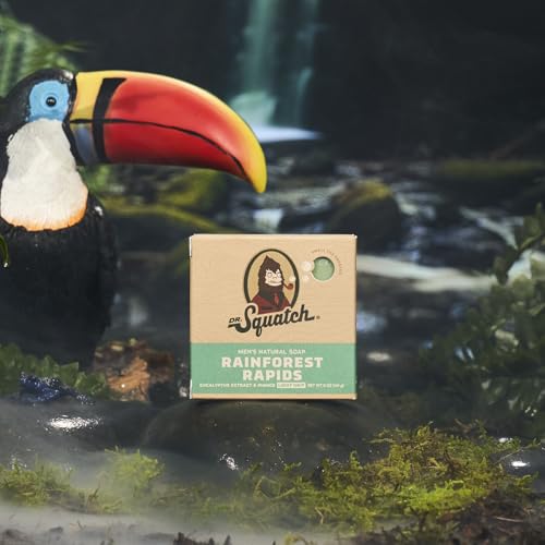 Dr. Squatch Natural Men’s Bar Soap - Cold Process Body Soap Bar with Natural Oils - Gifts for Men - Coconut Castaway, Rainforest Rapids, Coastal Mist (142g, 3 pack) - Image 5