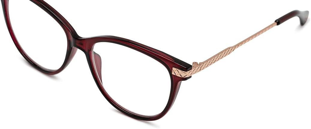 Foster Grant Sofia Vergara x Women's Liliana Blue Light Multi Focus Reading Glasses CATEYE, Wine, 51 mm + 2 - Image 6