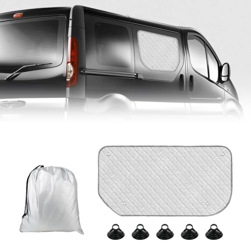 Tapis thermique compatible avec Trafic 2001-2025 - Pour porte latérale coulissante - Protection solaire Opeal - Pour pare-brise intérieur - Pare-soleil de voiture - Pare-soleil avant coulissant