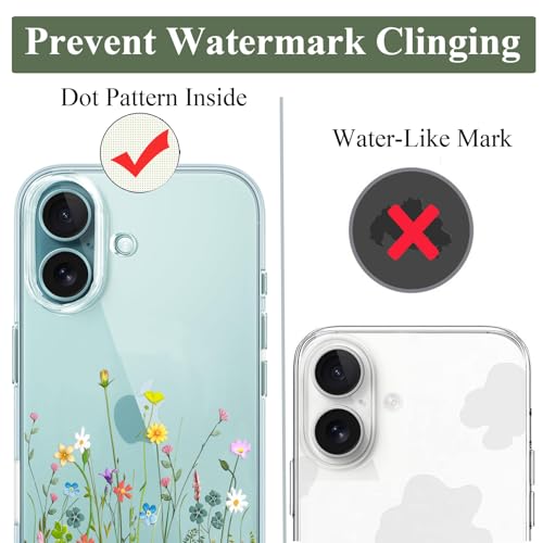 Unov Case Compatible with iPhone 16 Case Clear with Design Embossed Floral Pattern Soft TPU Bumper Slim Protective 6.1 Inch (Flower Bouquet) by Unov - Image 7