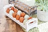 Fresh Egg Holder Countertop Storage - Stackable Wooden Egg Holder for Various Egg Sizes - Egg Rack for Fresh Eggs w/Ergonomic Handles - Farmhouse Egg Storage for Countertop - Counter Egg Holder