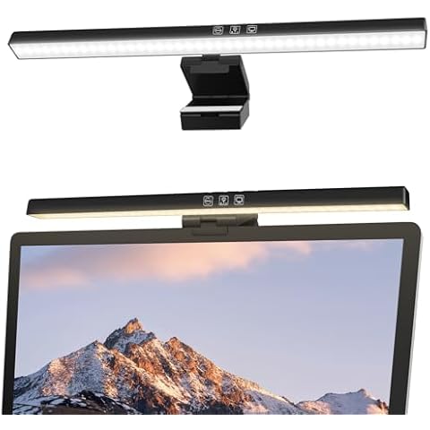Laliled Monitor Light Bar, Computer Monitor Lamp for Eye Caring LED Dimmable Screen Light Bar, 3 Color Temperature Mode Light Bar, Touch Control USB Powered Monitor Lamp for Desk/Office/Home/Game Cover