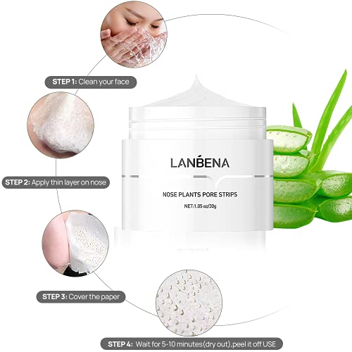 LANBENA 2Pcs Blackhead Mask, Blackhead Remover Mask Peel off Mask Facial Pore Cleanser Purifying Face Mask Nose strips (1.05 * 2 OZ) - Thumbnail 3