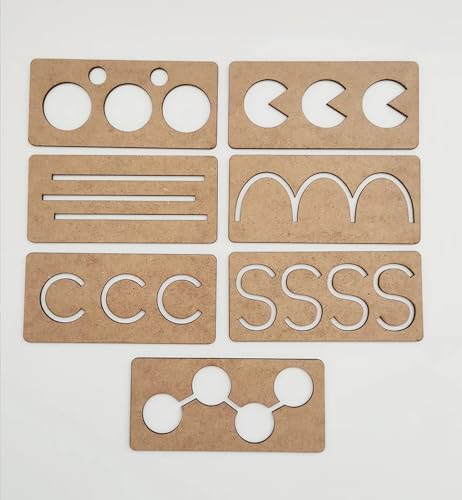 Image of Cliths 25-Piece Wood Handwriting Stencil Set Toy - Perfect for Kids & Preschoolers, Montessori Geometric Pattern Stencils
