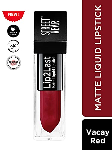 Image of Street Wear Lip2Last Matte Liquid Lipstick Vacay Red (Pack of 2)