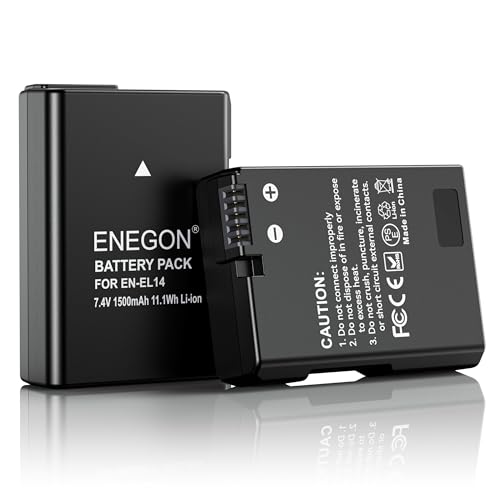 ENEGON 2X EN-EL14 Rechargeable Li-Ion Batteria per Nikon en-el14/el14a D5600