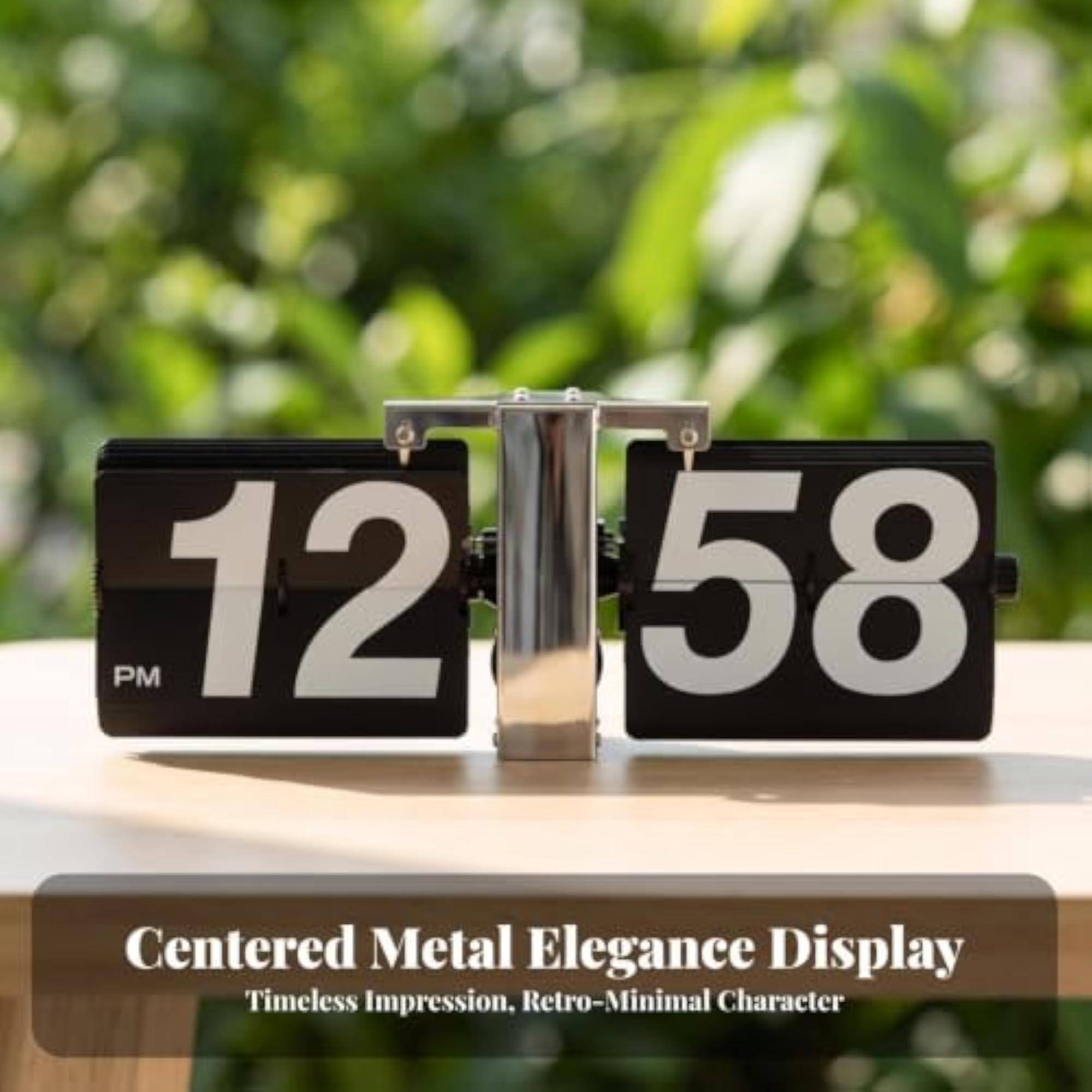 Compact Retro Flip Clock with High-Contrast Numerals