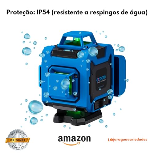 Nível a Laser Profissional 16 Linhas com Controle Remoto 4D Alcance 30 Metros Bateria Recarregável