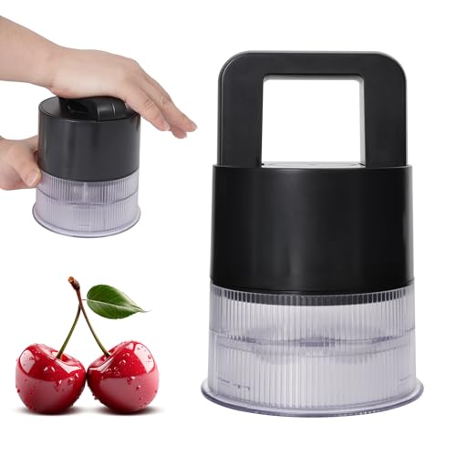 7 Löcher Kirschentkerner 2 Kammer System kirschkernentferner Schnelles entsteiner kirschen für die Zubereitung von frischen Kirschkuchen Marmelade und Desserts Tragbarer Küchenhelfer