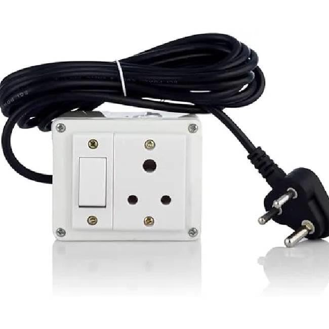 extension board with cable socket & switch (6 a, 2, 15, metres) | 16a high-capacity extension board 3500w rated load multipurpose indian socket, 16a switch, 5mtr 1.5 sqmm 3-core copper cable