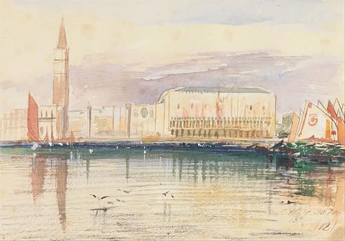 Tableau Venise palais des Doges d'Edward Lear impression murale vintage 60x90cm