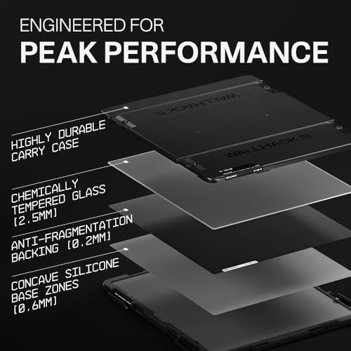 Image of WALLHACK SP-005 Black Gaming Mouse Pad Speed Control Balance Large Size E-Sports Smooth Low Friction Tempered Glass Ultra Thin Durable Anti-Slip Carrying Carrying Case Maintenance Kit SkyPAD