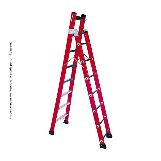 WORKER Escada de Fibra Extensível 10 Degraus 1,90M