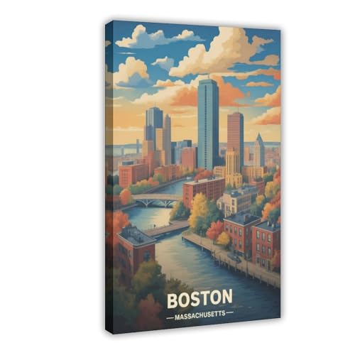 Toile Boston horizon 61x91 cm pour habiller un grand mur vide