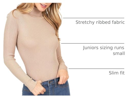 Image of Ambiance Apparel Women's Ribbed Long Sleeve Turtleneck Top