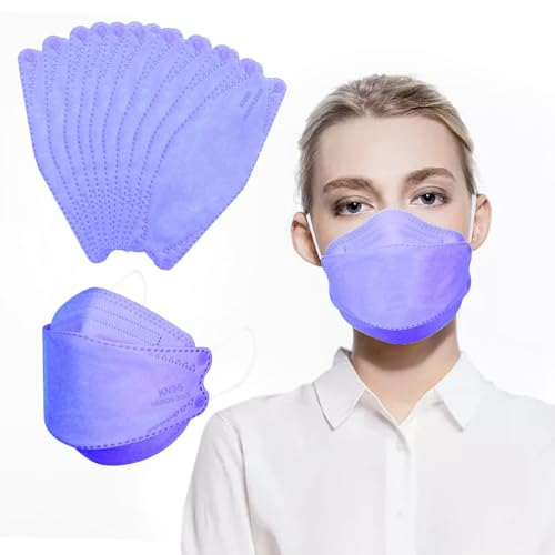 Image of Borje KN95 Face Masks for Adults 50 Pack, 5-Ply Purple Disposable Face Mask Against PM 2.5 Smoke & Dust, Filtration Efficiency 95%