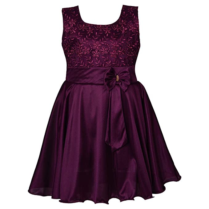 Image of Wish Karo Baby Girls Knee Length Lycra Dress (fe2644clr)