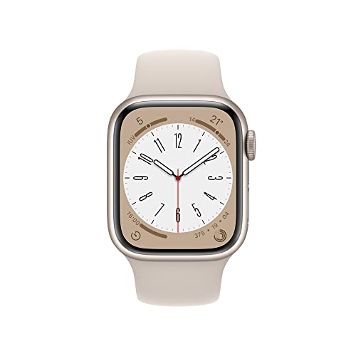 Apple Watch Series 8 (GPS), Smartwatch com caixa estelar de alumínio – 41 mm • Pulseira esportiva es