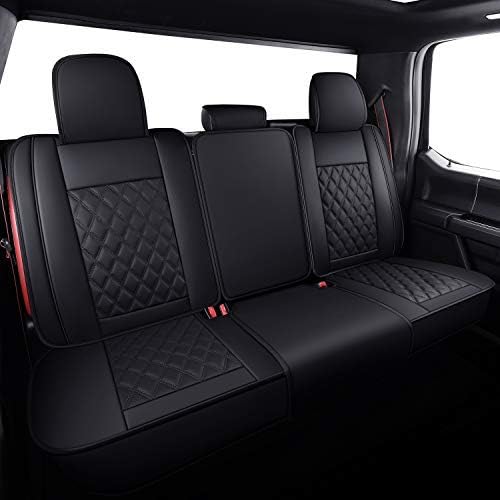 Image of Aierxuan Rear Car Seat Covers for Ford F150 F250 F350 F450 Crew Cab (Black)