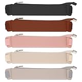 Azefnuhk 5 Pcs Pen Holder for Notebook, Elastic Notebook Band Holders, PU Leather Adjustable Pen Sleeve Pouch, Pencil Holder Case, Detachable Zipper Pen Pouch for Notebook Planners Binders and Books