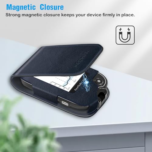 PU Protective Case with Detachable Hanging Lanyard for Freestyle Libre 3 2 / Libre Reader, Lightweight Shockproof Diabetic Storage Neck Sling Carrying Case with Carabiner Clip (Navy)