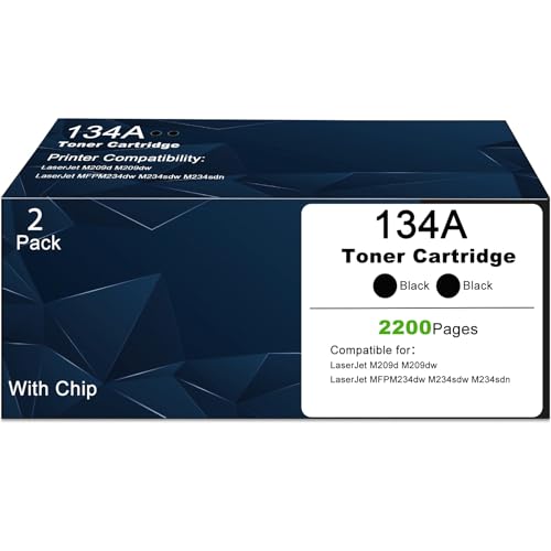 Image of 134A Toner Cartridges Replacement for HP 134 134X W1340A W1340X, Compatible with LaserJet Pro MFP M234dw M234sdn M234sdw Printers, and LaserJet M209dw, M209d Printers -High Yield Ink ( 2-Pack Black )