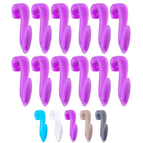 Preisvergleich Produktbild WELLGRO 12x Rundheizkörperhaken - Top Qualität Made IN Germany - Haken für Handtuch - Heizkörperhaken - Handtuchhaken - Farbe wählbar, Farbe:Lila