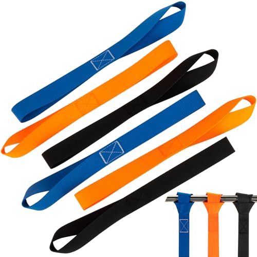 Soft Loop Tie Down Straps 6-Pack - Heavy Duty Tie Down Loops Soft Loop Straps for Securing Motorcycles ATV UTV Dirt Bikes Kayaks Scooters Lawn and Garden Equipment Mixed Colors