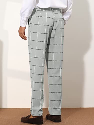 Lars Amadeus Plaid Dress Pants for Men's Regular Fit Tapered Checked Business Trousers3