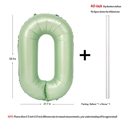 Image of 40 In Olive Green Number Balloons 0 Giant Helium Foil Mylar Green Balloon | Birthday Party Decorations Suitable For Boys' And Girls' Birthday Parties Anniversary celebration digital 0