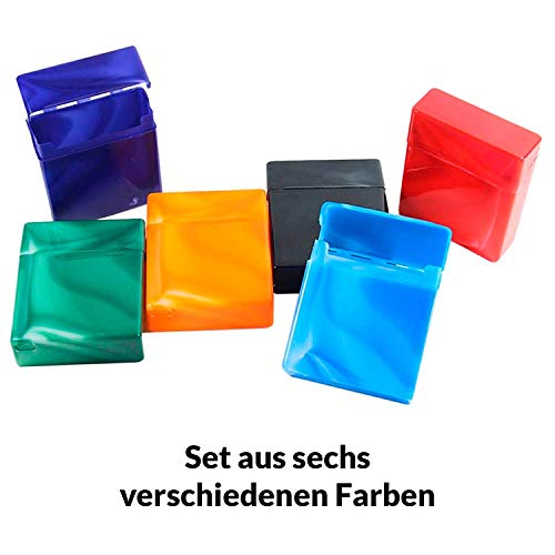 kogu Set mit 6 Zigarettenboxen für 25 Zigaretten - Bunte Zigarettenetuis ohne Steg, marmoriert – Bild 8