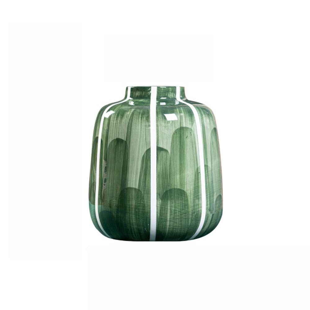 asdchZen Green Ceramic Vase Highlights Large Vase European Style Flower Arrangement Living Room Furniture Homestay Ceramics Decorations