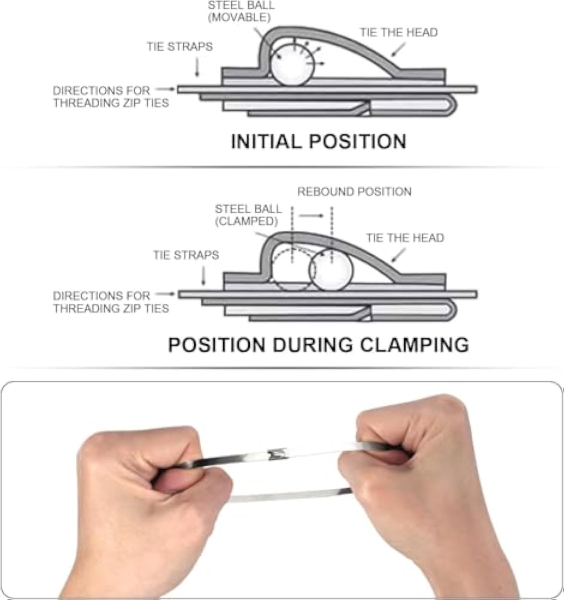 Metal Cable Tie Zip Ties Pack of 25