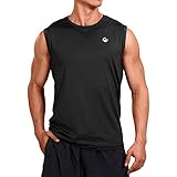 M MOTEEPI Mens Sleeveless Muscle Shirts Workout Athletic Gym Tank Tops Quick Dry Black M