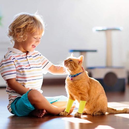 Image of ROZKITCH 4 PCS Dog Arm Sleeves for Licking Scratching Elbow Front Legs | Soft Knitting, Stretchy Fit Sleeves, Helps Reduce Licking, Dog & Cat Friendly, Easy to Wear, Daily Leg Coverage