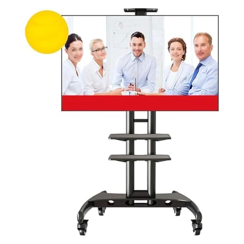 Soporte móvil para TV con bandeja doble y ruedas miniatura 2