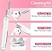 Skyconser with Safety Lock for Apple AirPods 4 Case 2024,Clear Cases with Phone Stand & Cleaning Kit,Soft TPU Cover for AirPods 4th Generation Case,Cute Bling Keychain for Women Girls-Clear Pink
