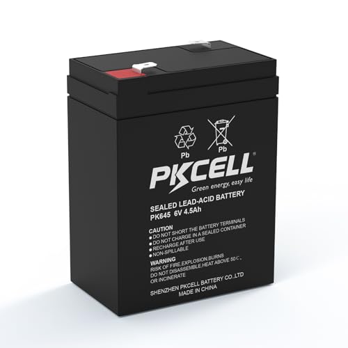PKCELL 6 Volt 4.5Ah Rechargeable Sealed Lead Acid Battery, SLA Replacement...