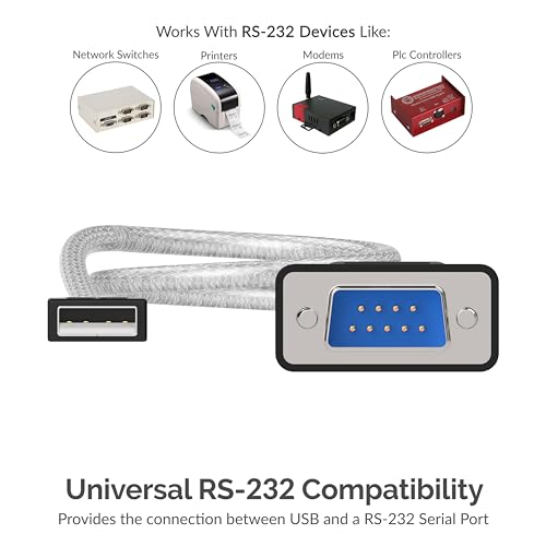 Image of SABRENT USB to RS-232 DB9 Serial 9 pin Adapter Prolific PL2303 1-ft [SBT-USC1K]