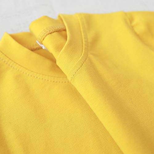 Image of KISBINI Little Girls Boys Short Sleeve T-Shirt Cotton Solid Tees for Toddlers