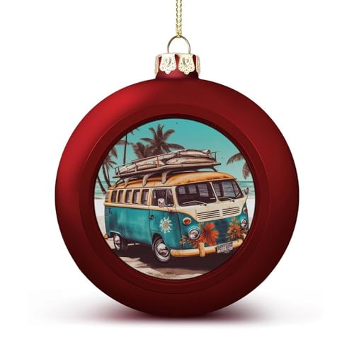 Weihnachtsbaumschmuck, alter Bus mit Surfbrett,...