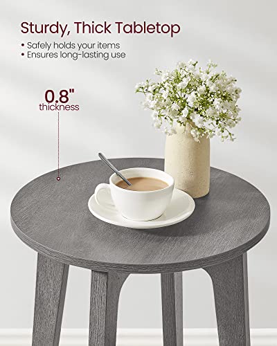 Image of VASAGLE MAEZO Collection - Side Table, 2-Tier Small Round End Table, Nightstand with Tapered Legs, Curved Transitions, for Small Spaces, Living Room, Bedroom, Smoky Gray ULET283T68