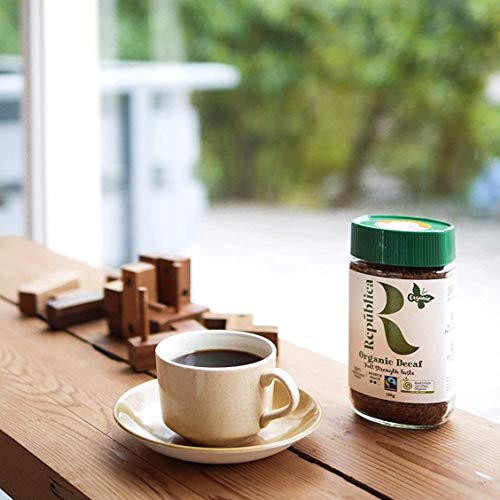 República Organic Decaf Instant Coffee, Cafe Instantaneo, Certified Organic, Fair Trade, Freeze Dried Instant Coffee - 100% Arabica, Decaffeinated Medium Roast (100G/3.53Oz Jar) #TOP7